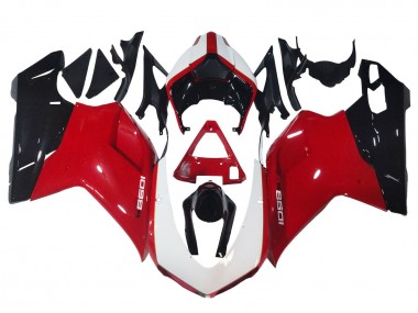 2007-2014 Ducati 1098 Motorcycle Fairings - White Red Glossy Black UK Manufacturers