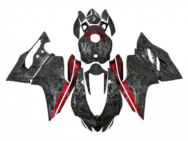 2011-2014 Ducati Panigale 899/1199 Motorcycle Fairings - Black Forged Carbon Fiber Style Red UK Manufacturers