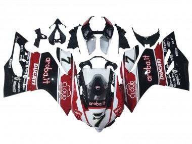 2011-2014 Ducati Panigale 899/1199 Motorcycle Fairings - White Red Glossy Black Aruba.it 7 UK Manufacturers