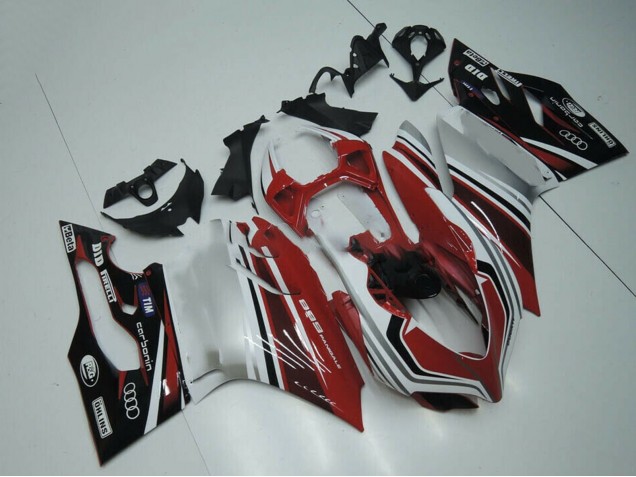2011-2014 Ducati Panigale 899 Motorcycle Fairing - White Red Glossy Black UK Manufacturers