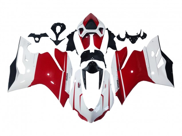 2011-2014 Ducati 1199 Motorcycle Fairings - White Red Glossy Black UK Manufacturers