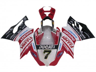 2011-2014 Ducati 1199 Motorcycle Fairings - White Red Glossy Black Fiamm Valsir 7 UK Manufacturers