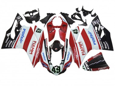 2011-2014 Ducati 1199 Motorcycle Fairings - White Red Glossy Black Valsir Fiamm 49 UK Manufacturers
