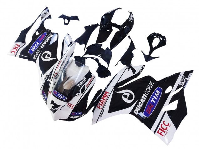 2011-2014 Ducati Panigale 899/1199 Motorcycle Fairings - White Black Blue Fiamm Ficc 7 UK Manufacturers