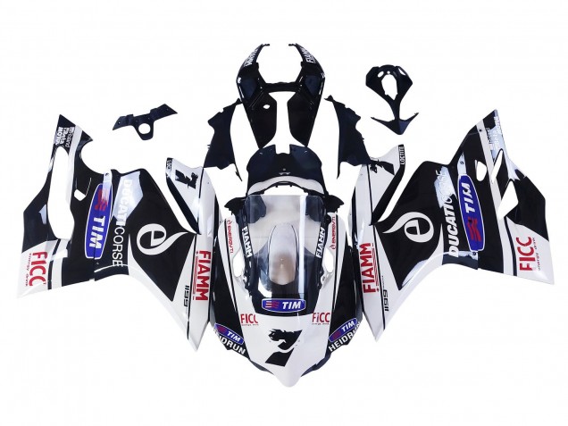 2011-2014 Ducati Panigale 899/1199 Motorcycle Fairings - White Black Blue Fiamm Ficc 7 UK Manufacturers