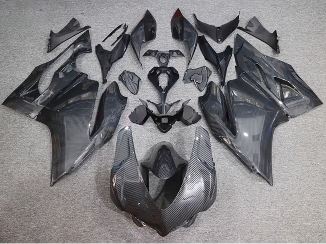 2015-2020 Ducati 959/1299 Motorcycle Fairings - Black Carbon Fiber Style UK Manufacturers