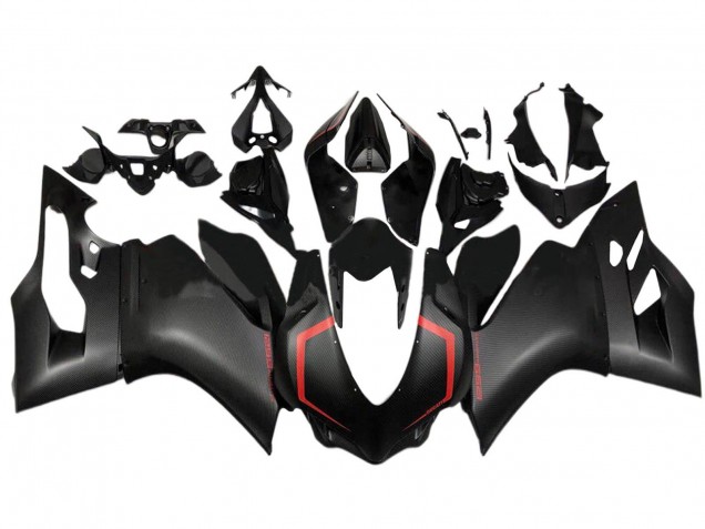 2015-2020 Ducati 1299 Motorcycle Fairings - Black Carbon Fiber Style Red UK Manufacturers