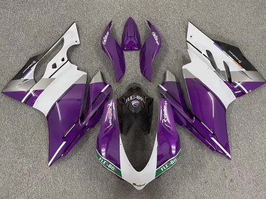 2015-2020 Ducati 959/1299 Motorcycle Fairings - Purple White Glossy Black Flex-Box UK Manufacturers
