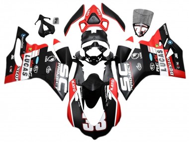 2015-2020 Ducati 959/1299 Motorcycle Fairings - White Red Matte Black Lucas 33 UK Manufacturers