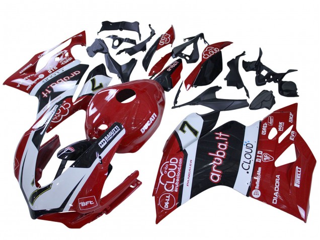2015-2020 Ducati 959/1299 Motorcycle Fairings - White Red Black Aruba 7 UK Manufacturers