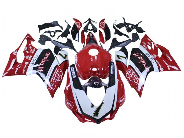2015-2020 Ducati 959/1299 Motorcycle Fairings - White Red Black Aruba 7 UK Manufacturers