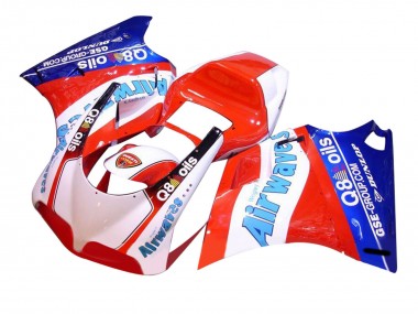 1993-2005 Ducati 748/916/996/998 Motorcycle Fairings - White Red Blue Air Waves UK Manufacturers