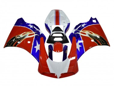 1993-2005 Ducati 748/916/996/998 Motorcycle Fairings - White Red Blue Black Flame UK Manufacturers