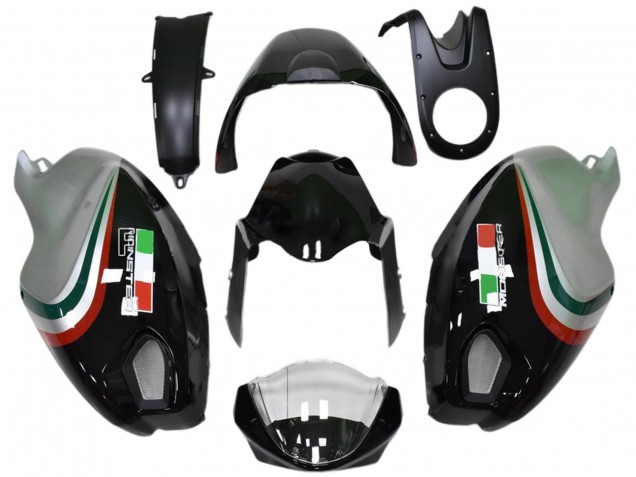 2008-2012 Ducati Monster 696 796 1100 1100S Motorcycle Fairings - Glossy Black Silver Red Green UK Manufacturers