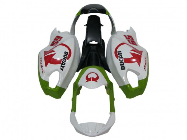 2008-2012 Ducati Monster 696 796 1100 1100S Motorcycle Fairings - White Green Red Pramac UK Manufacturers