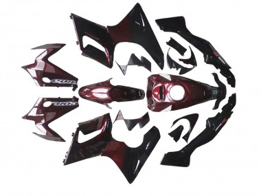 2002-2006 Honda CBR125R Motorcycle Fairings - Glossy Black Red Flame UK Manufacturers