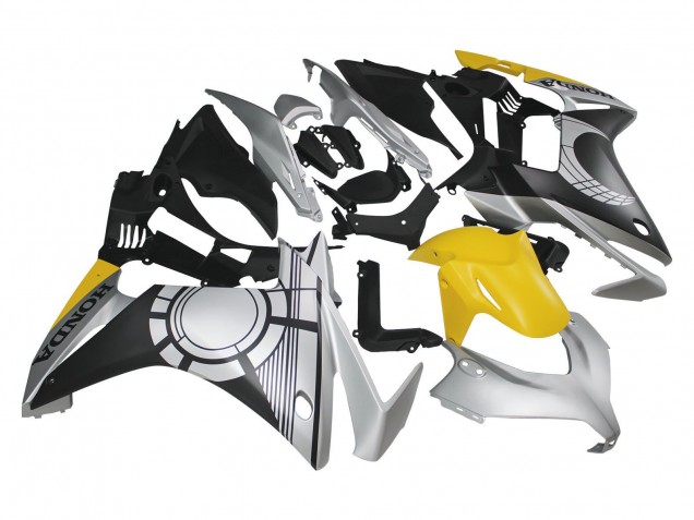 2013-2015 Honda CBR500R Motorcycle Fairings - Silver Yellow Matte Black UK Manufacturers