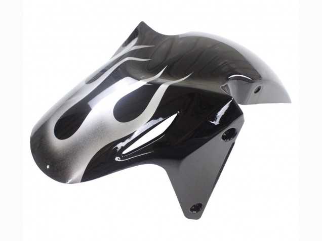 2013-2015 Honda CBR500R Motorcycle Fairings - Glossy Black Silver Flame UK Manufacturers
