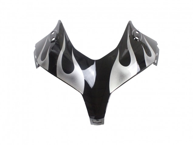 2013-2015 Honda CBR500R Motorcycle Fairings - Glossy Black Silver Flame UK Manufacturers