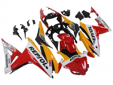 2016-2018 Honda CBR500R Motorcycle Fairings - Yellow White Red Repsol HRC UK Manufacturers