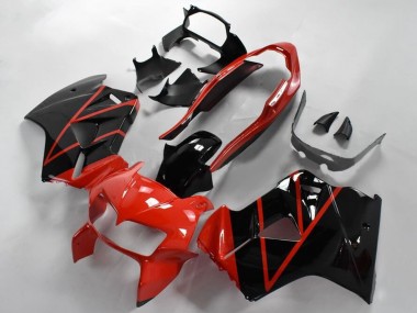 1998-2001 Honda VFR 800 Motorcycle Fairings - Red Glossy Black Stripe UK Manufacturers