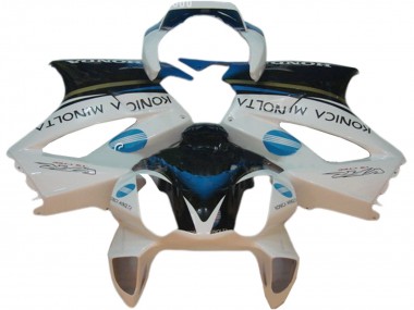 2002-2013 Honda VFR 800 Motorcycle Fairings - White Blue Black Konica Minolta UK Manufacturers