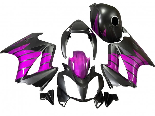 2002-2013 Honda VFR 800 Motorcycle Fairings - Purple Matte Black UK Manufacturers