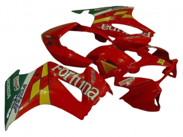 2002-2013 Honda VFR 800 Motorcycle Fairings - Red Yellow Green Fortuna Castrol Valsir 33 UK Manufacturers