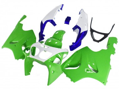 1996-2003 Kawasaki ZX7R Motorcycle Fairings - White Green Blue UK Manufacturers