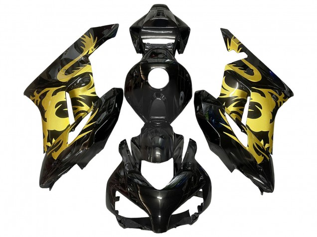 2004-2005 Honda CBR1000RR Motorcycle Fairings - Gold Glossy Black Dragon UK Manufacturers