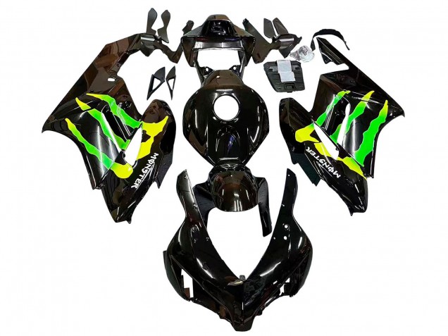 2004-2005 Honda CBR1000RR Motorcycle Fairings - Glossy Black Yellow Green Monster UK Manufacturers