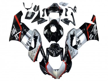 2004-2005 Honda CBR1000RR Motorcycle Fairings - Silver Glossy Black Red Stripe UK Manufacturers