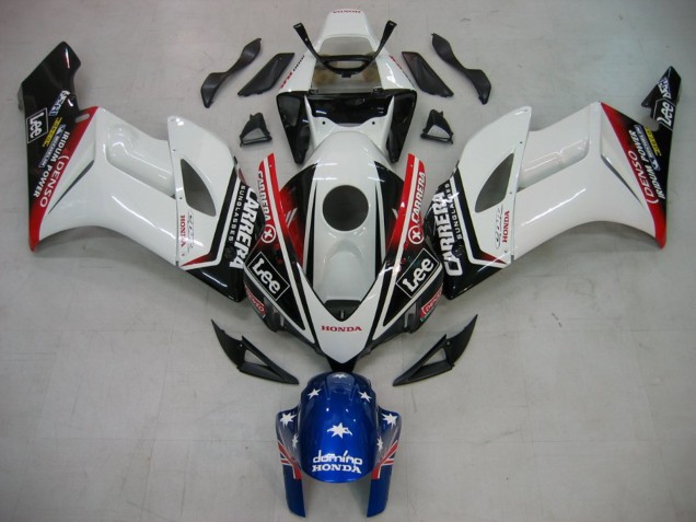 2004-2005 Honda CBR1000RR Motorcycle Fairings - White Blue Red Glossy Black Star Carrera Lee UK Manufacturers