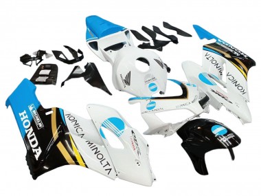 2004-2005 Honda CBR1000RR Motorcycle Fairings - White Light Blue Yellow Black Konica Minolta UK Manufacturers