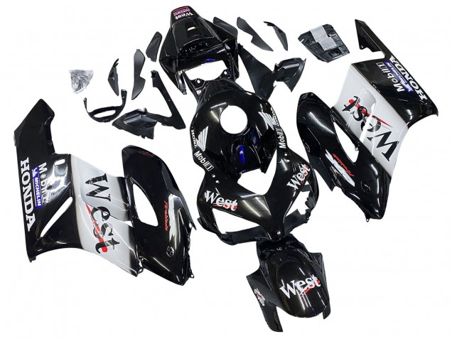 2004-2005 Honda CBR1000RR Motorcycle Fairings - Glossy Black White West UK Manufacturers