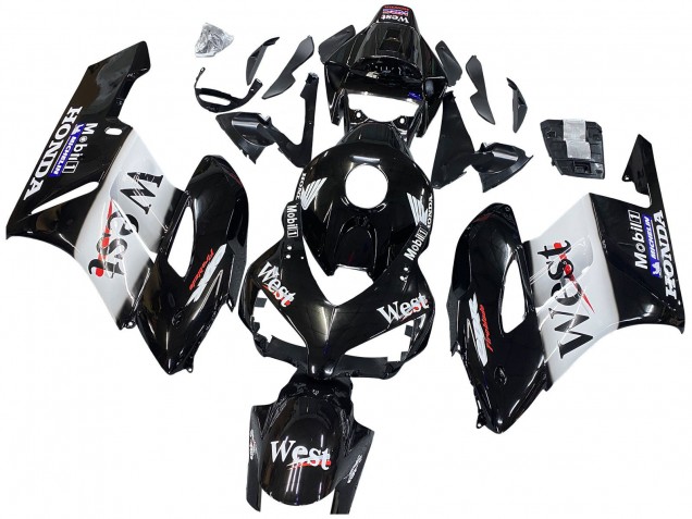 2004-2005 Honda CBR1000RR Motorcycle Fairings - Glossy Black White West UK Manufacturers