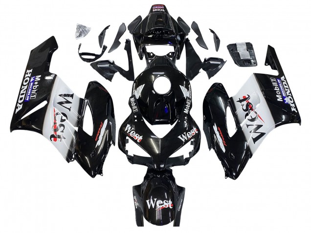 2004-2005 Honda CBR1000RR Motorcycle Fairings - Glossy Black White West UK Manufacturers