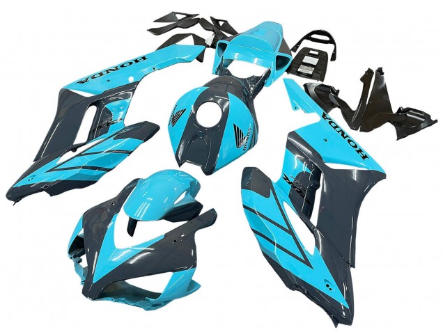 2004-2005 Honda CBR1000RR Motorcycle Fairings - Light Blue Glossy Black UK Manufacturers