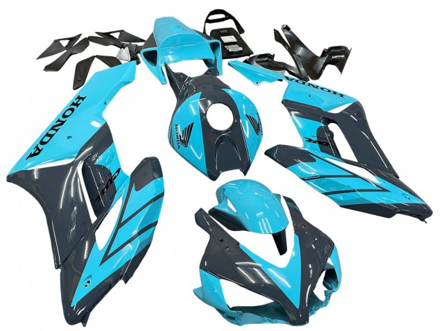 2004-2005 Honda CBR1000RR Motorcycle Fairings - Light Blue Glossy Black UK Manufacturers