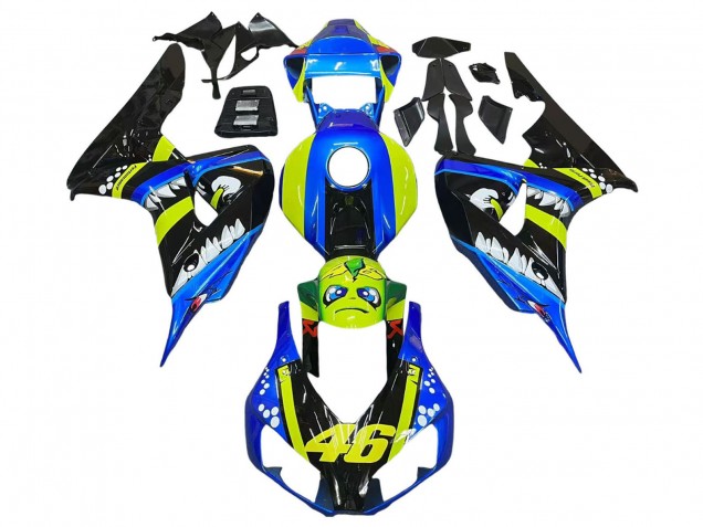 2006-2007 Honda CBR1000RR Motorcycle Fairings - Blue Fluorescent Green Glossy Black Shark 46 UK Manufacturers