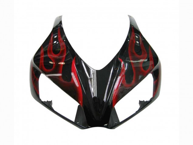 2006-2007 Honda CBR1000RR Motorcycle Fairing - Glossy Black Red Flame UK Manufacturers