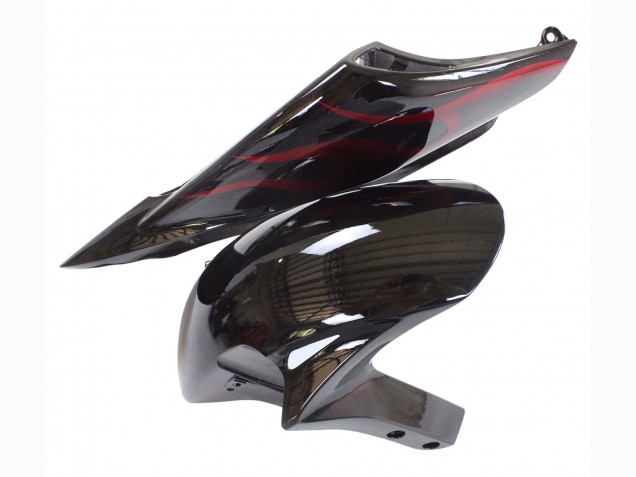 2006-2007 Honda CBR1000RR Motorcycle Fairing - Glossy Black Red Flame UK Manufacturers
