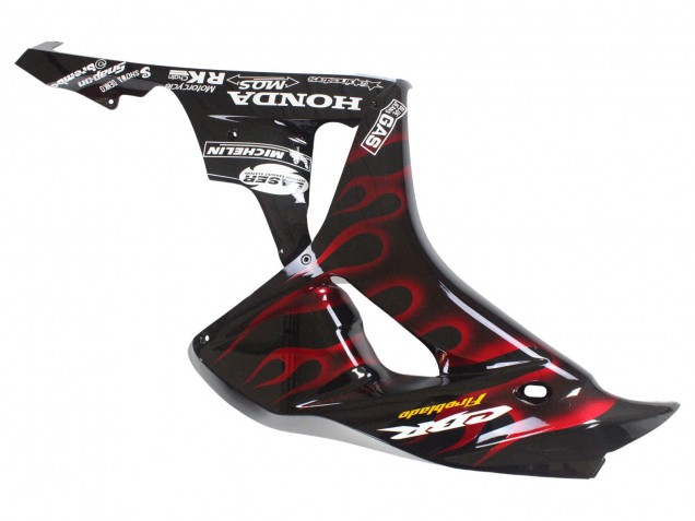 2006-2007 Honda CBR1000RR Motorcycle Fairings - Glossy Black Yellow Red Flame UK Manufacturers