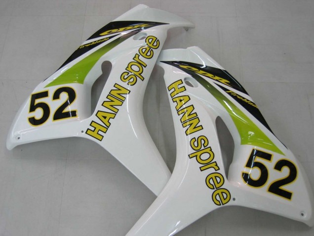2006-2007 Honda CBR1000RR Motorcycle Fairings - White Green Glossy Black Hannspree 52 UK Manufacturers