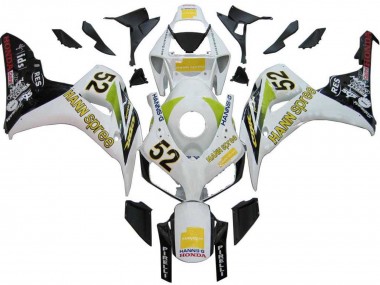 2006-2007 Honda CBR1000RR Motorcycle Fairings - White Green Glossy Black Hannspree 52 UK Manufacturers