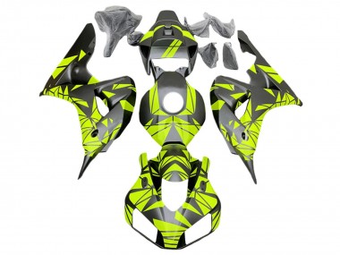 2006-2007 Honda CBR1000RR Motorcycle Fairings - Fluorescent Green Matte Black UK Manufacturers