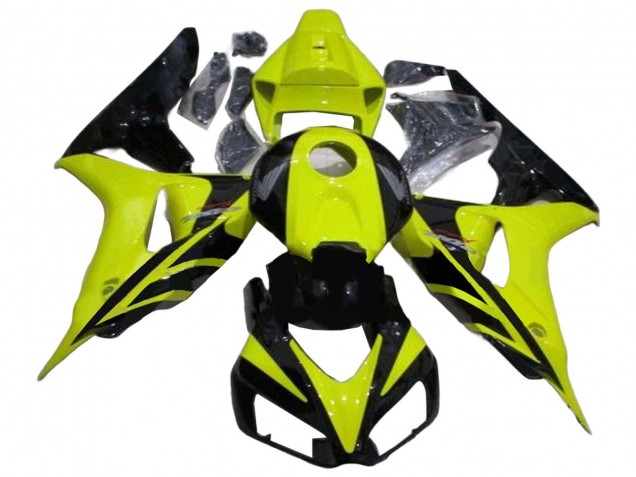 2006-2007 Honda CBR1000RR Motorcycle Fairings - Green Glossy Black Geometric UK Manufacturers