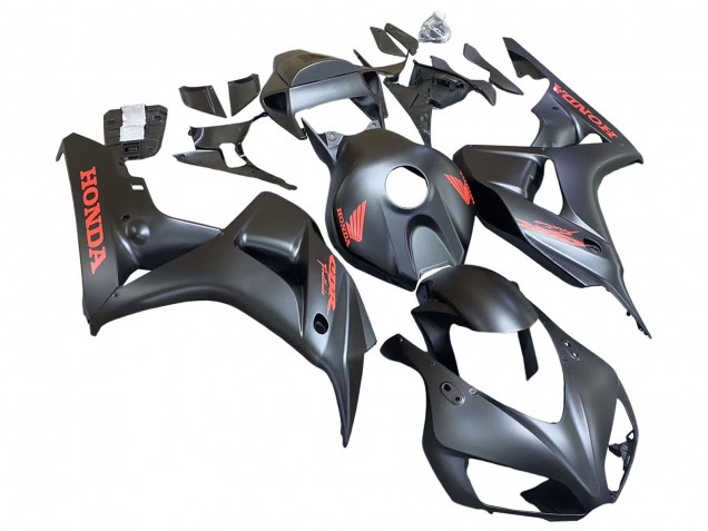 2006-2007 Honda CBR1000RR Motorcycle Fairings - Matte Black Red Decals UK Manufacturers