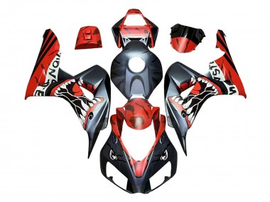 2006-2007 Honda CBR1000RR Motorcycle Fairings - Red Matte Black Monster Shark UK Manufacturers