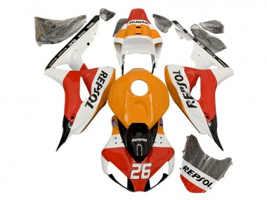 2006-2007 Honda CBR1000RR Motorcycle Fairings - Orange White Red Black Glossy Repsol 26 UK Manufacturers